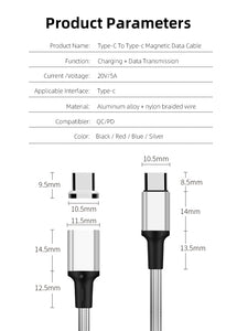 PD100W Magnetic Charging Data Cable